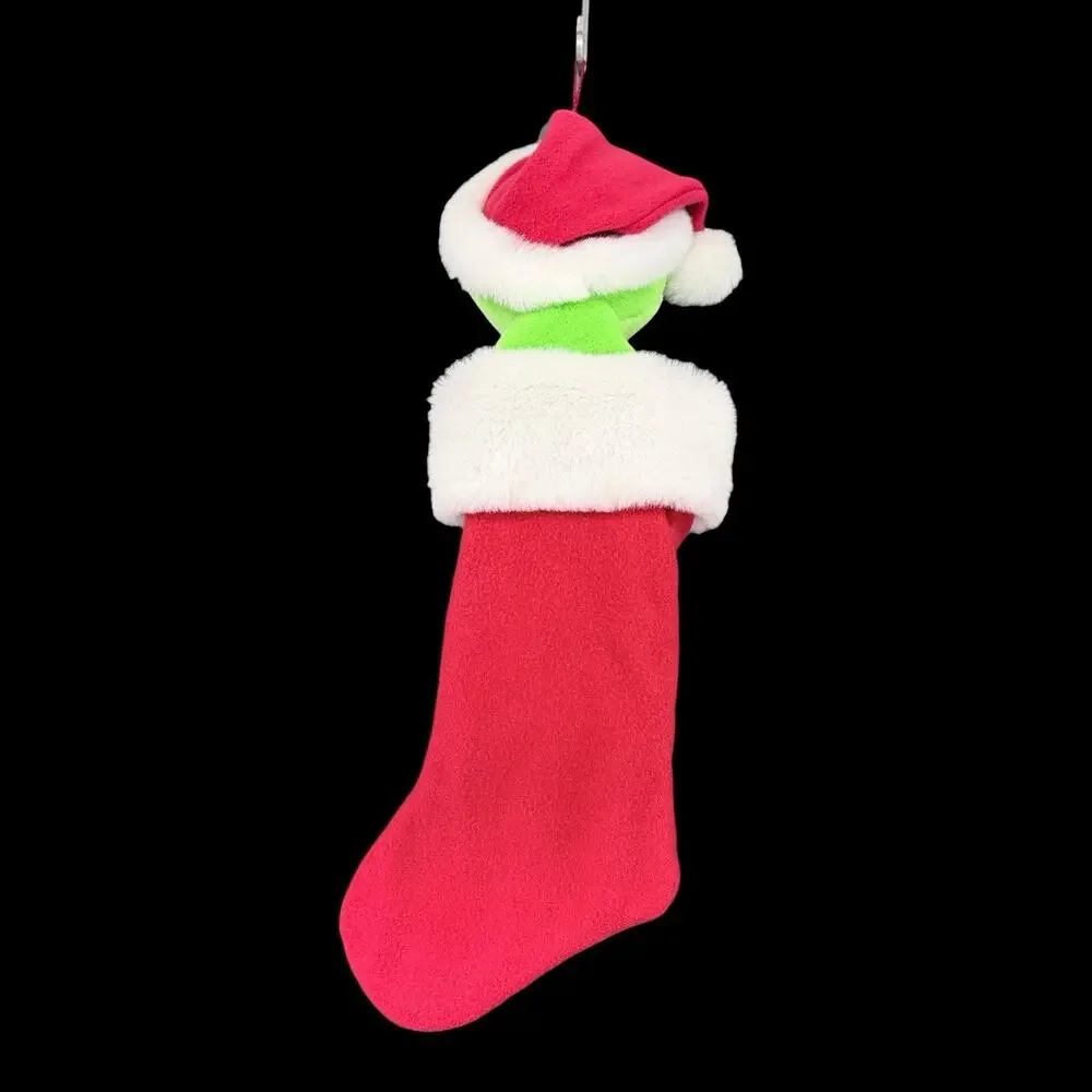 Vtg 1998 Hallmark Dr Seuss Grinch 3D Christmas Stocking Plush Head 22 in